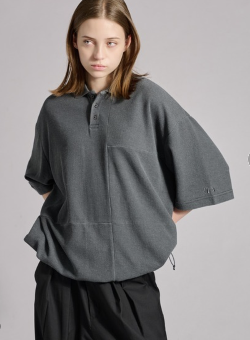 WETTEMPT / SWITCHING PIGMENT WAFFLE POLO / 切り替えピグメントワッフルポロ