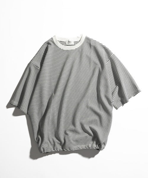 WETTEMPT CREW NECK DRAW CORD BORDER TEE