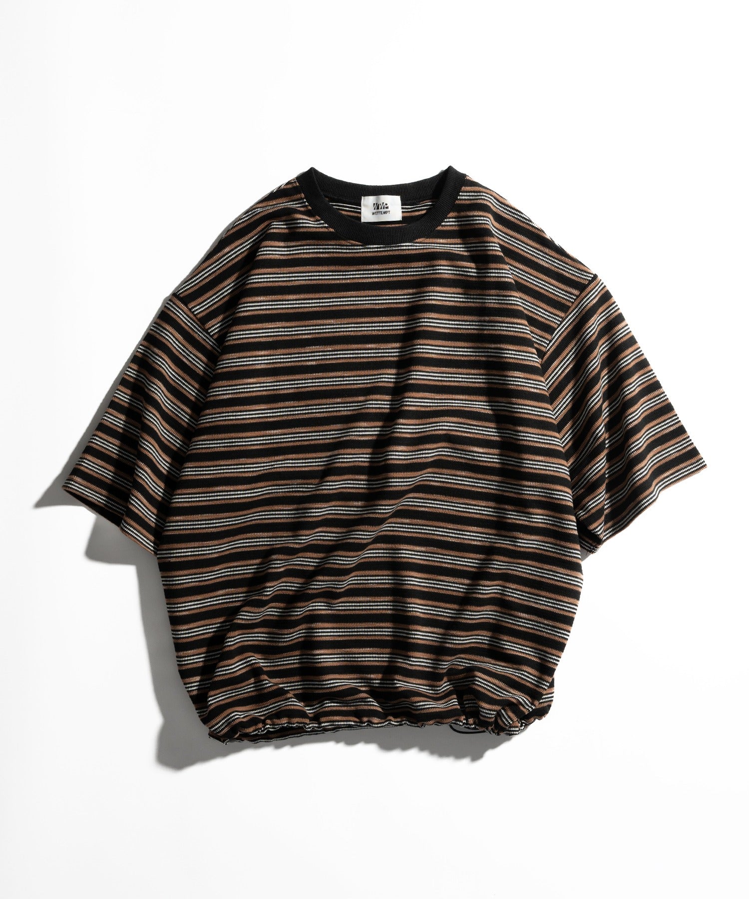 WETTEMPT CREW NECK DRAW CORD BORDER TEE