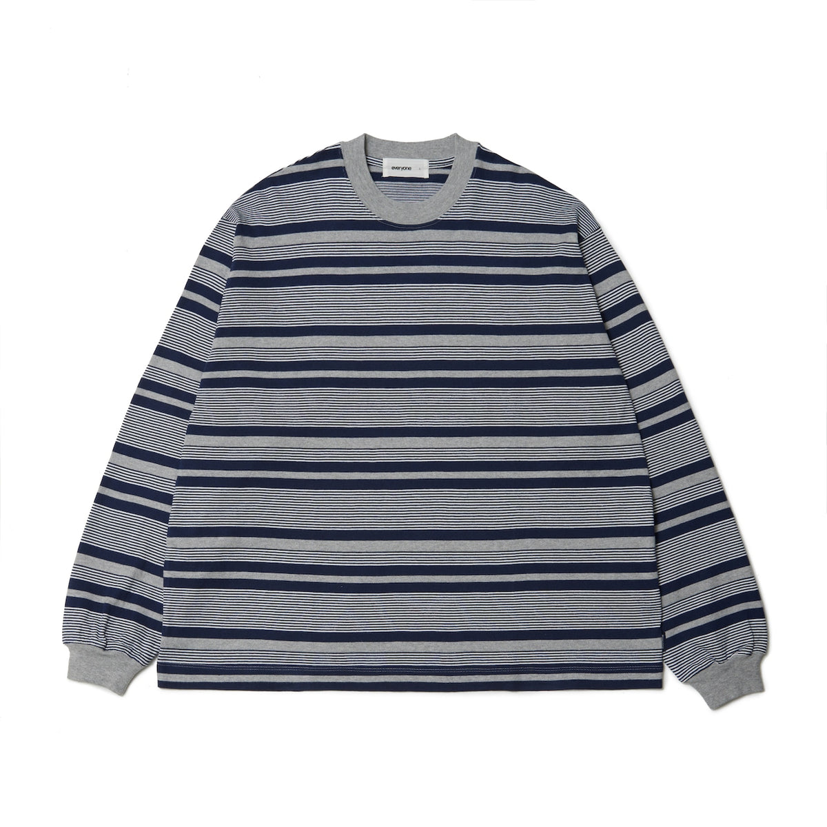 everyone border long sleeve tee shirt (NAVY) – SupBean everyone border long sleeve tee shirt (NAVY) – SupBean