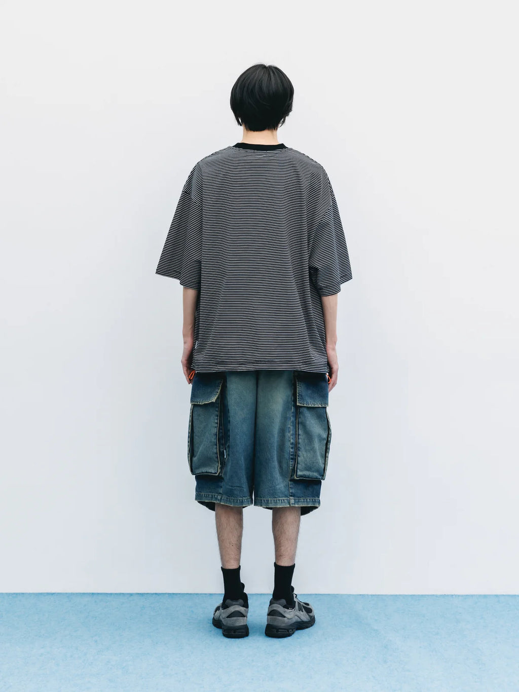 CLESSTE
VINTAGE DYED SELVEDGE DENIM CITY MEGA POCKET BALLOON CARGO HALF PANTS