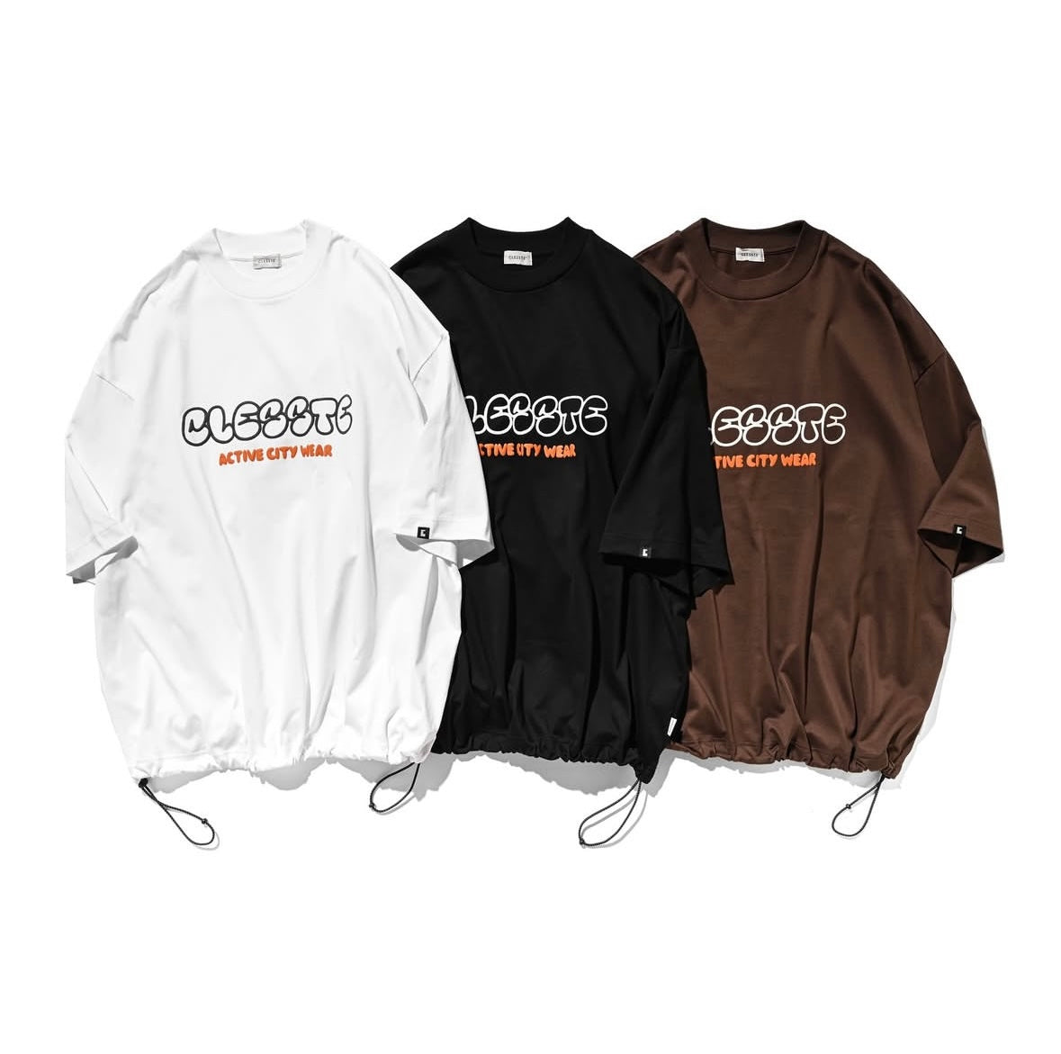 CLESSTE BUBBLE LOGO PRINT MASSIVE T-SHIRT WITH DRAWSTRINGS