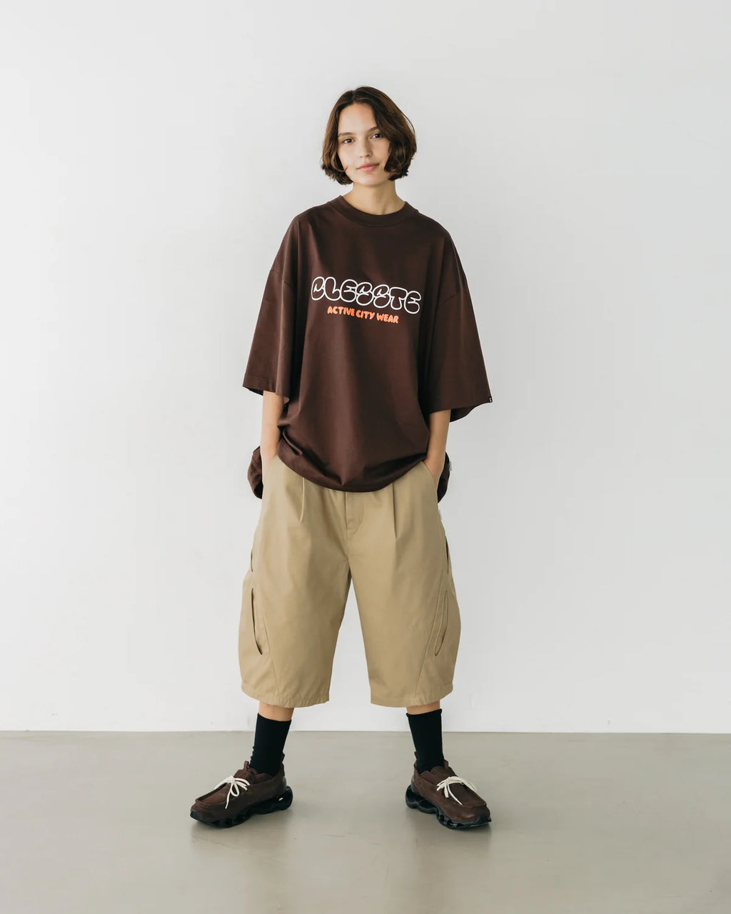 CLESSTE BUBBLE LOGO PRINT MASSIVE T-SHIRT WITH DRAWSTRINGS