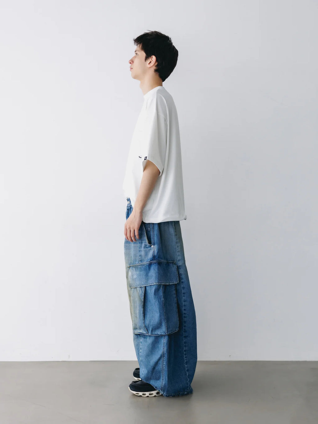 CLESSTE
VINTAGE DYED SELVEDGE DENIM CITY MEGA POCKET BALLOON CARGO PANTS