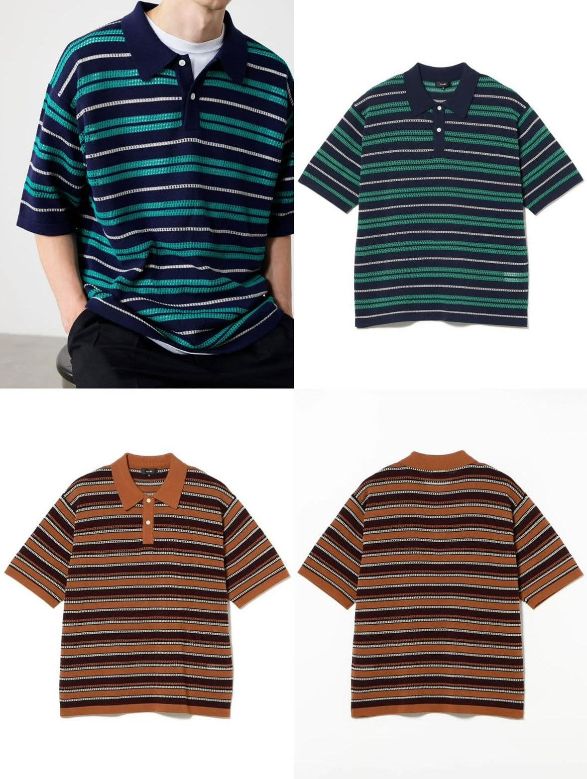 BEAMS
12 Gauge Border Polo Shirt