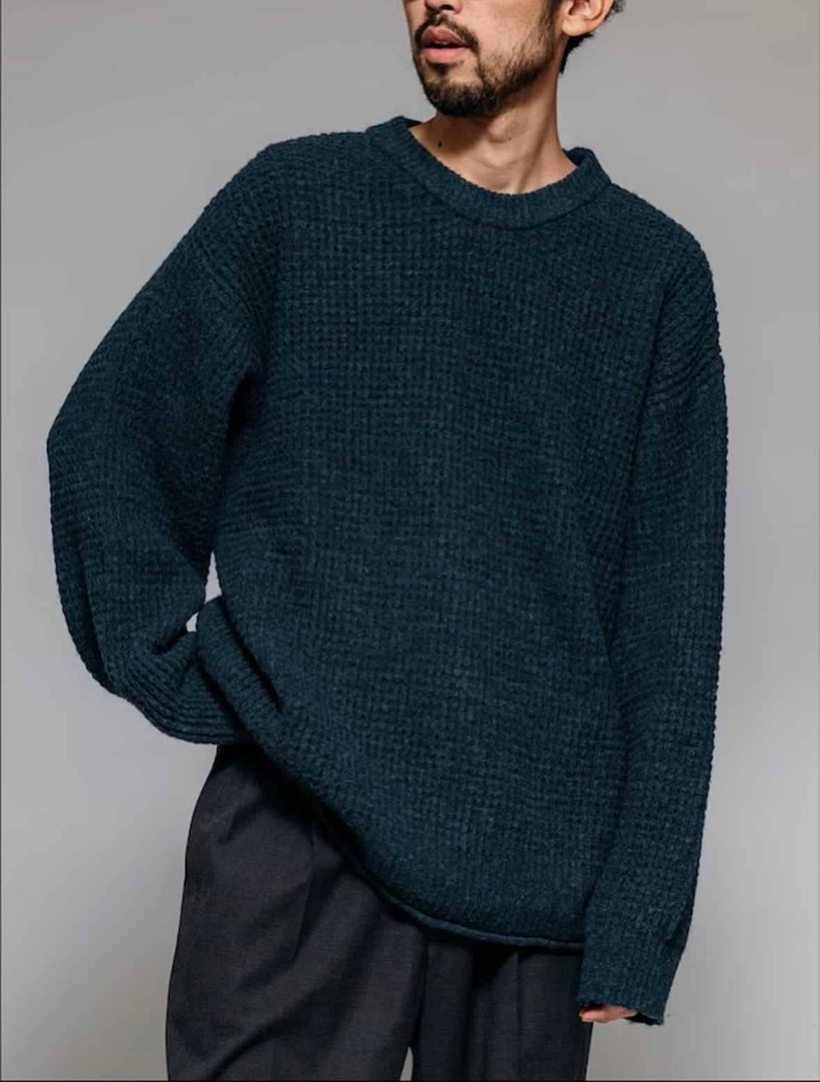 Firsthand
Big Silhouette Wool Blend Waffle Edition Crew Neck Knit