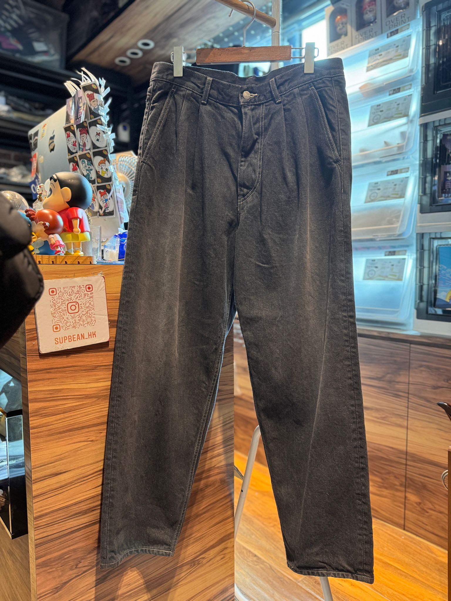 Graphpaper / Gray Tone Cone Denim Two Tuck Tapered Pants -DARK FADE-