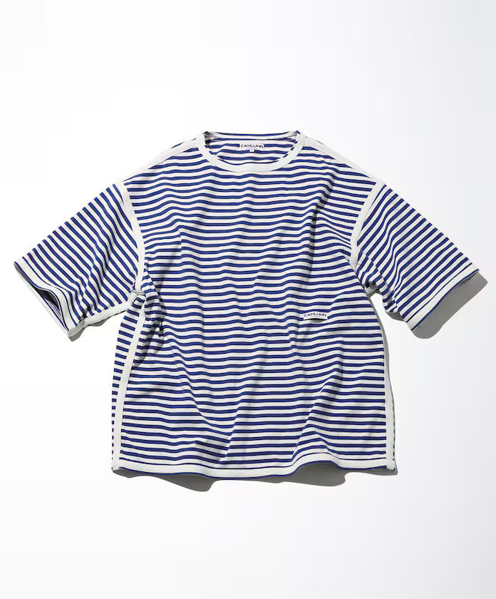 24SS CAHLUMN / Boat Neck Horizontal Stripe T-Shirt