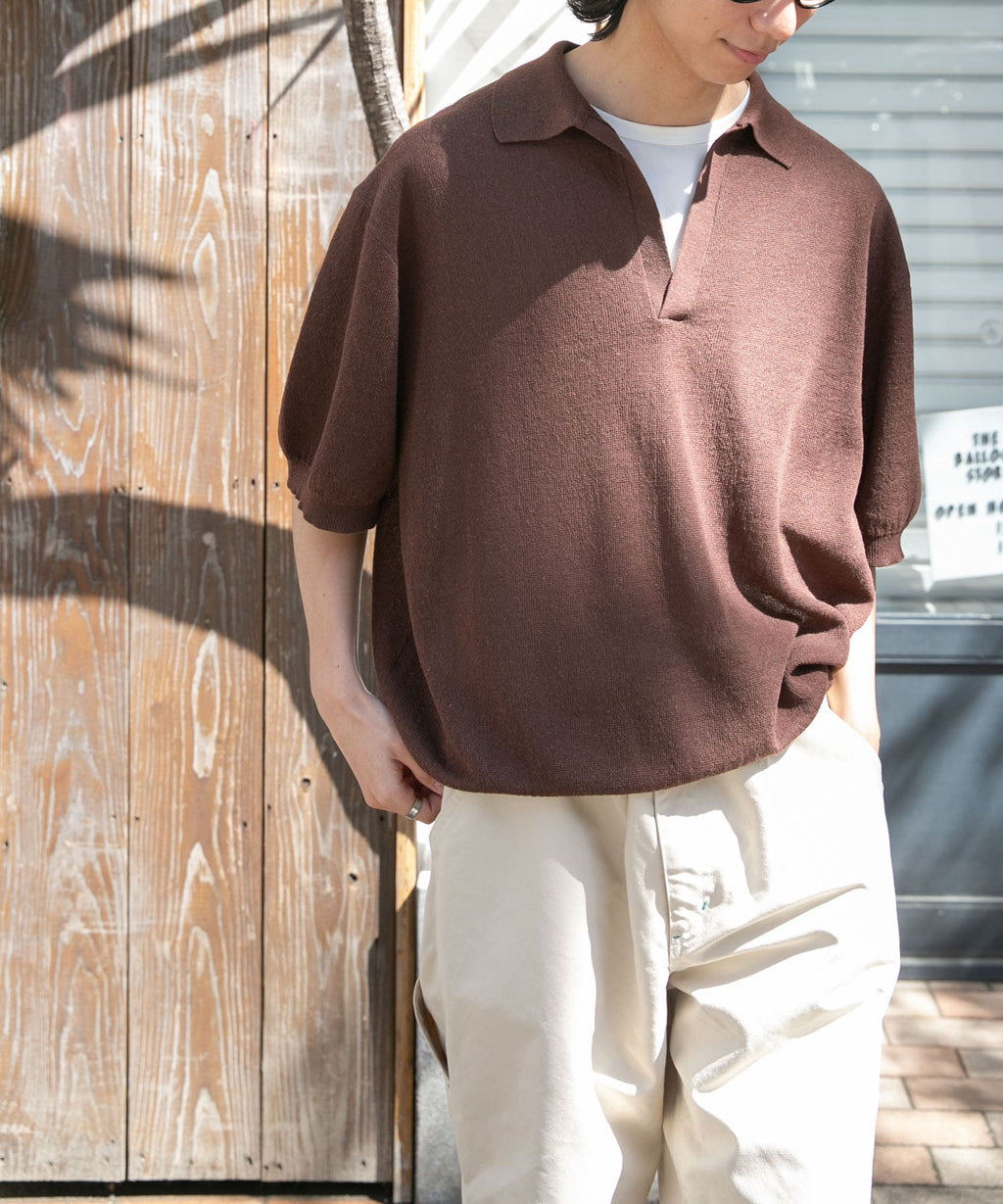 Urban Research FORK&SPOON Linen Blend Skipper Knit