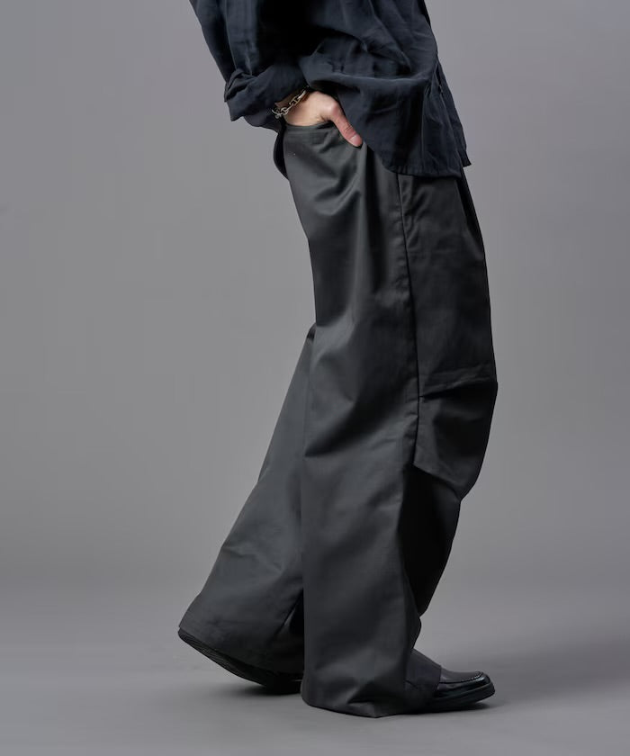 新款預訂 PUBLUXTucked wide twill Pants[Limited products]