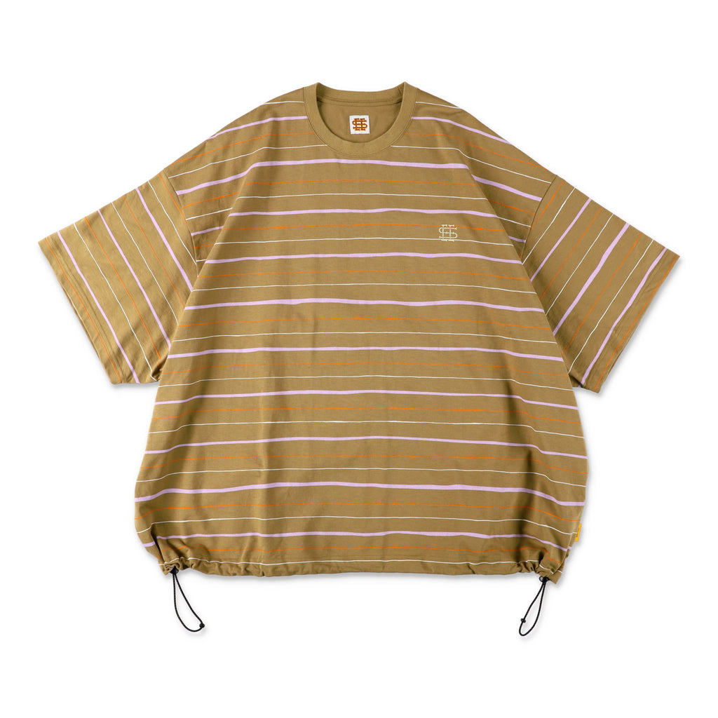 【6-2】SEE SEE SUPER BIG BORDER SS W/DRAWSTRINGS TEE【MOCA】