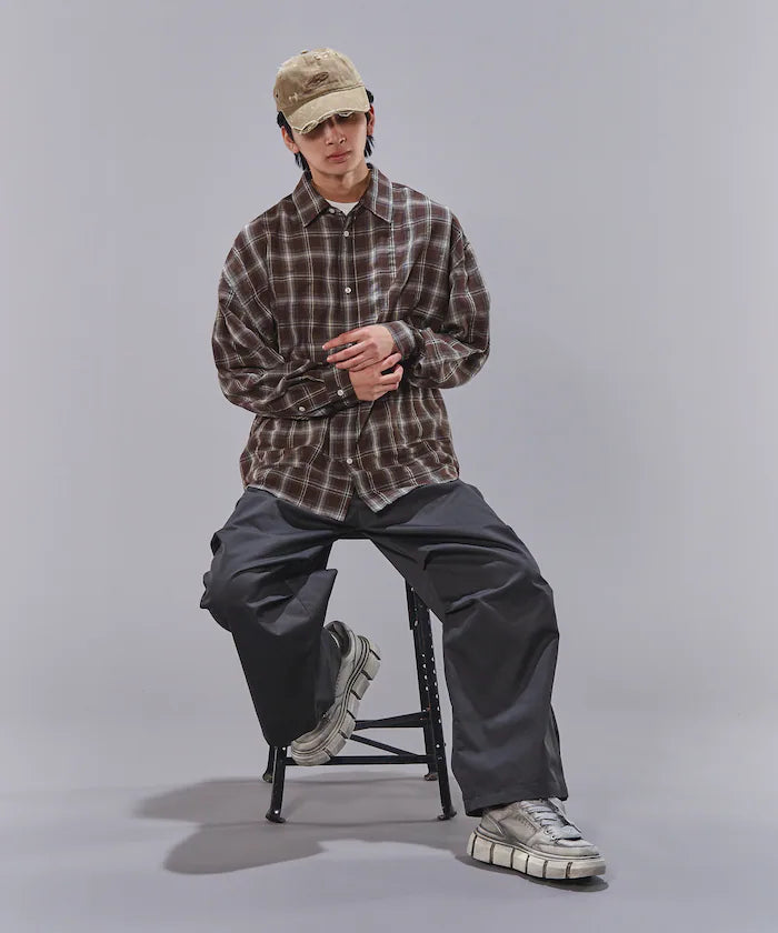 新款預訂 PUBLUXTucked wide twill Pants[Limited products]