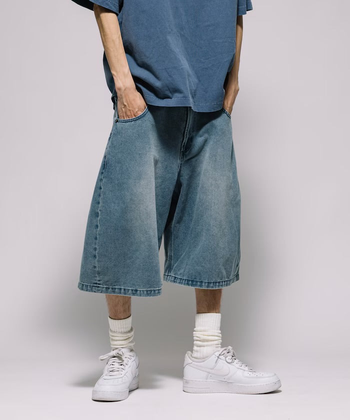 FREAK'S STORE
Wide silhouette vintage processed curve denim cropped Pants