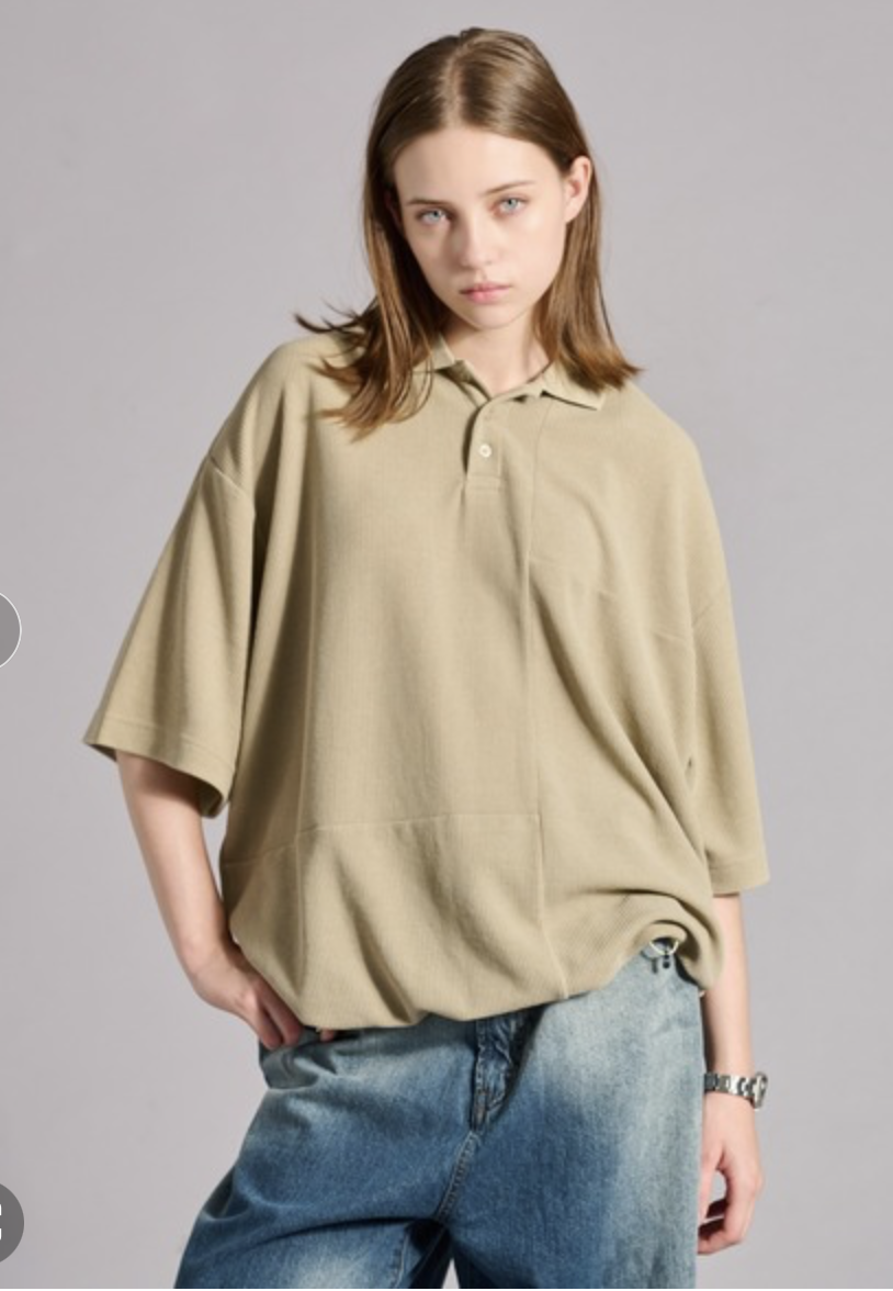 WETTEMPT / SWITCHING PIGMENT WAFFLE POLO / 切り替えピグメントワッフルポロ