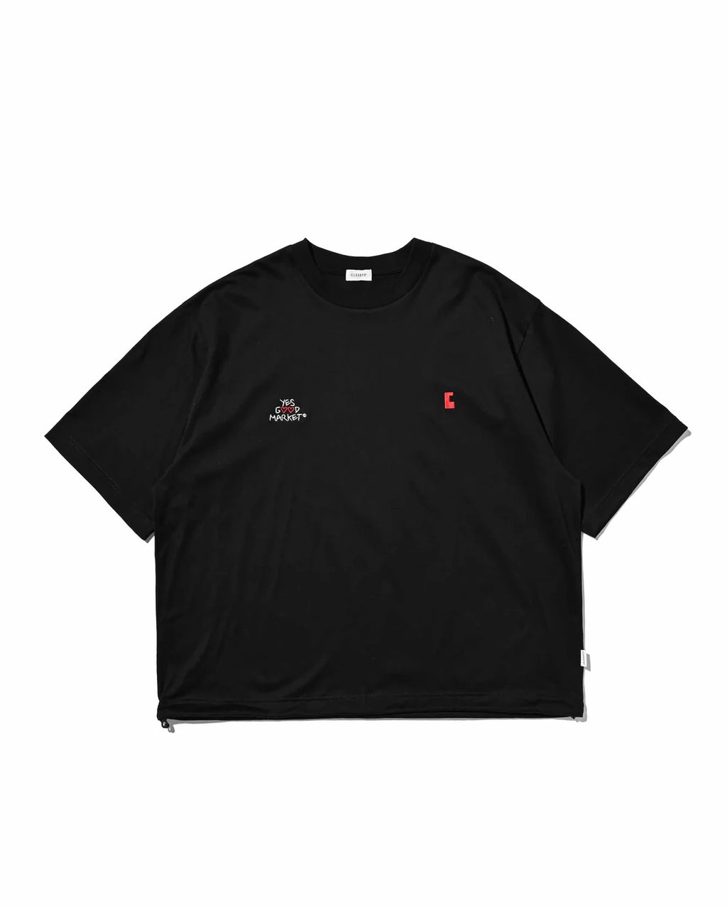 CLESSTE
【LIMITED】 “YES G♡♡D MARKET" S/S T-SHIRT WITH DRAWSTRINGS (BLACK)