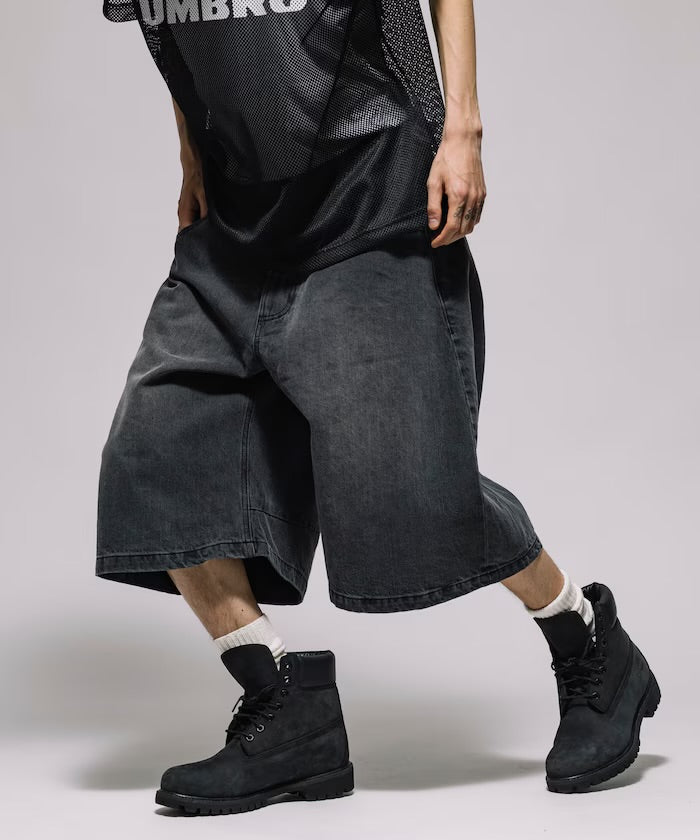 FREAK'S STORE
Wide silhouette vintage processed curve denim cropped Pants