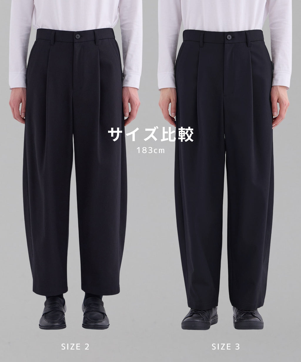 United Tokyo 超撥水 SUPER 120‘s WOOL GABARDINE 2Pleated barrel-leg pants