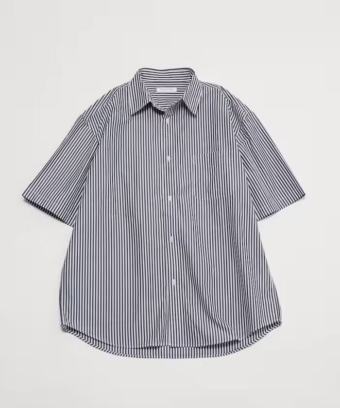 新款預訂 FREAK'S STORETypewriter Regular Collar Short Sleeve Striped Shirt