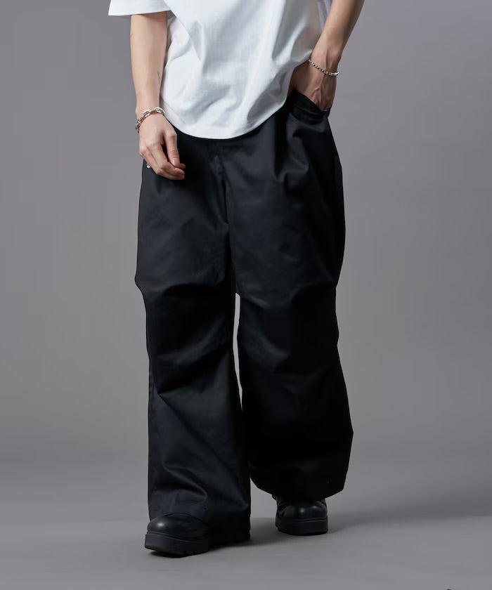 新款預訂 PUBLUXTucked wide twill Pants[Limited products]