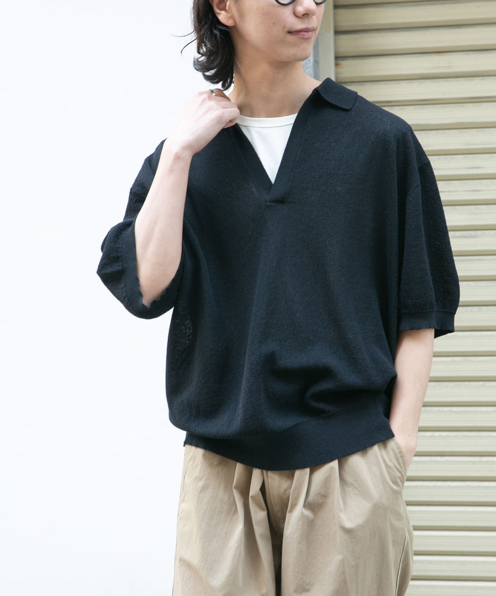 Urban Research FORK&SPOON Linen Blend Skipper Knit