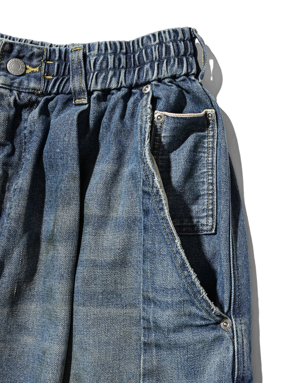 CLESSTE
VINTAGE DYED SELVEDGE DENIM CITY MEGA POCKET BALLOON CARGO PANTS