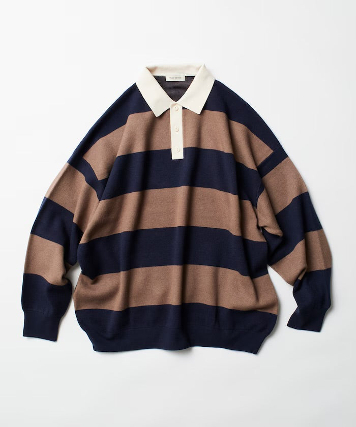 FREAK‘S STORE
Big silhouette striped Knit rugby shirt