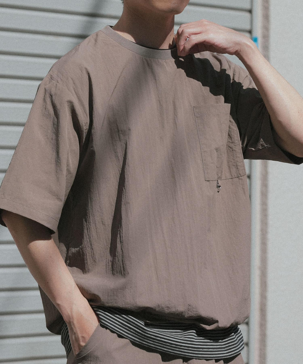 Urban Research Items Contact cold feeling/water repellent/easy care/UV cut" Taslan nylon crew neck drost T-shirt