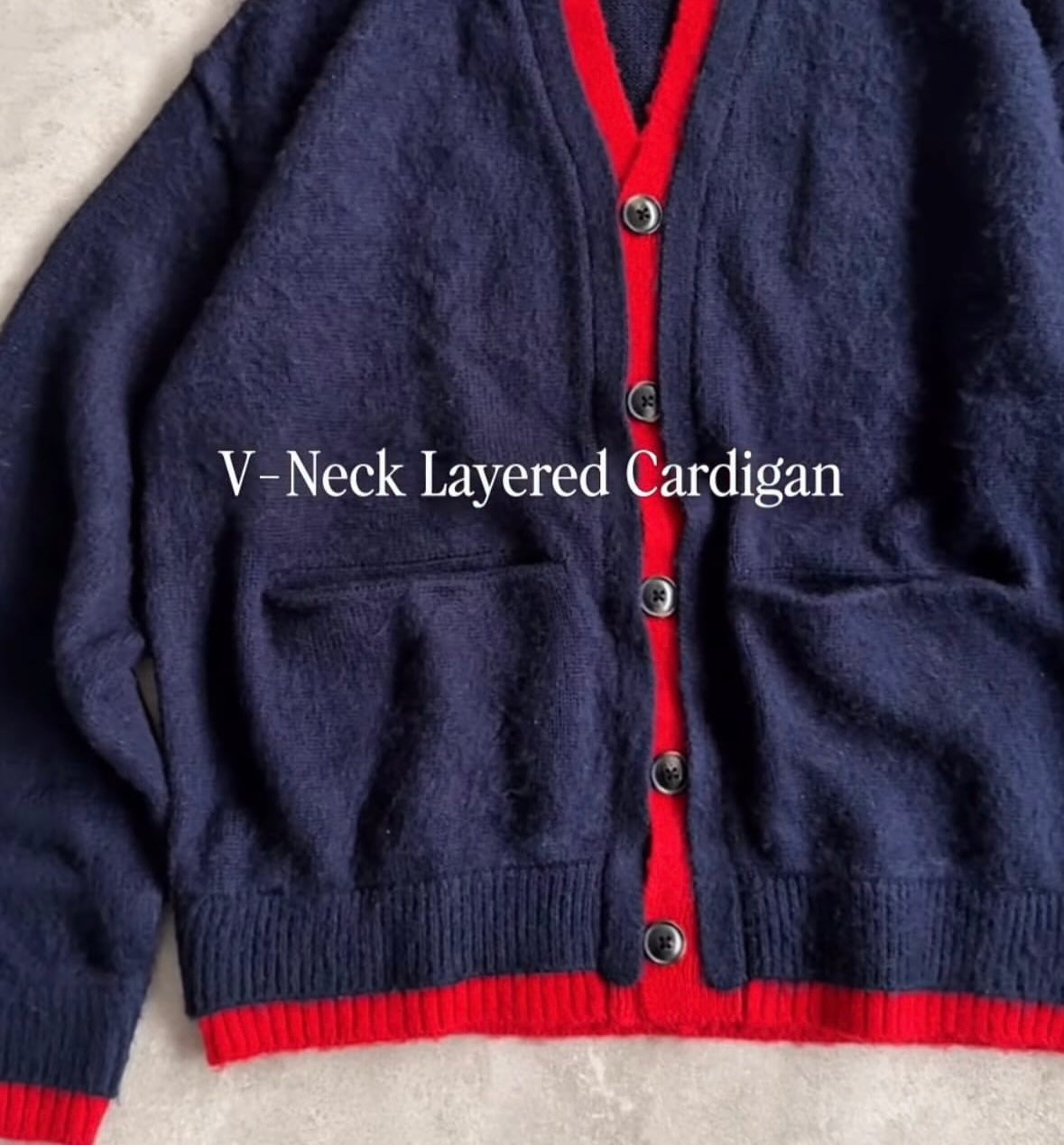 WETTEMPT 
V NECK BRUSHED LAYERED CARDIGAN/V