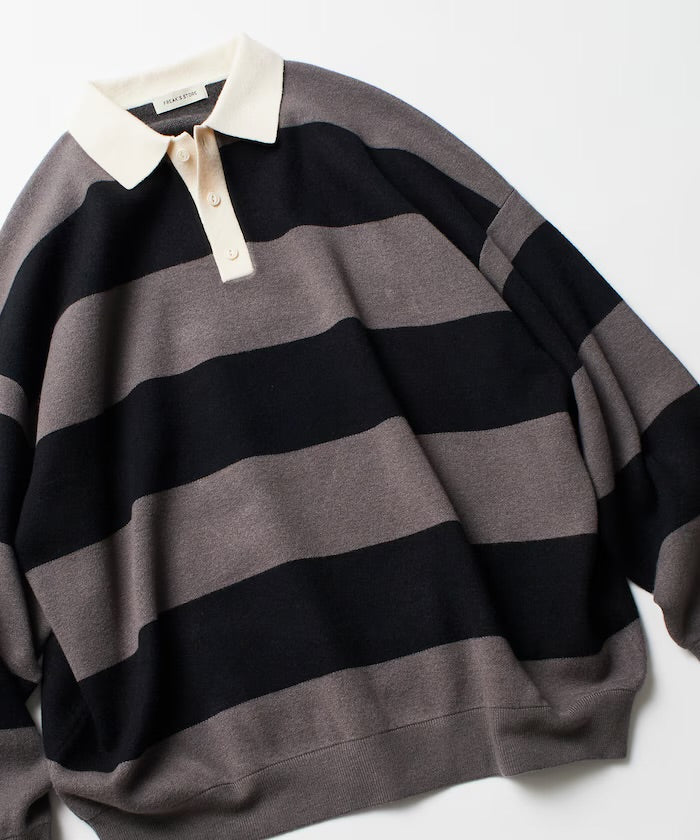 FREAK‘S STORE
Big silhouette striped Knit rugby shirt