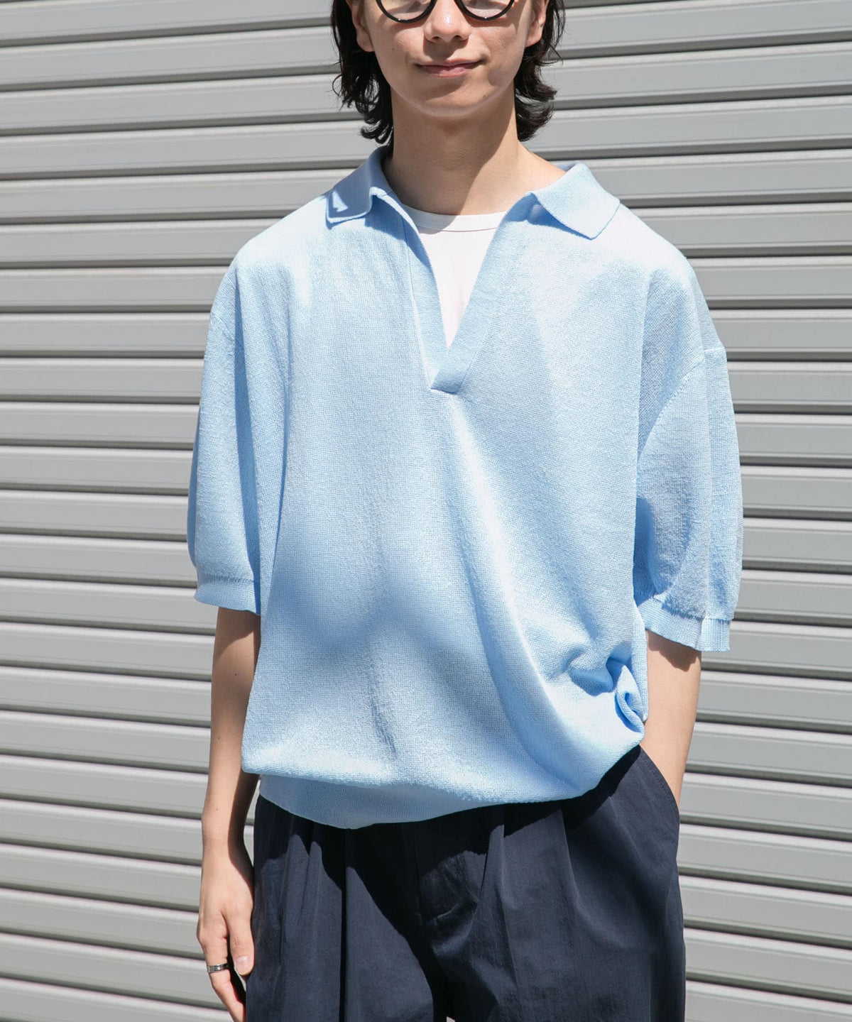 Urban Research FORK&SPOON Linen Blend Skipper Knit