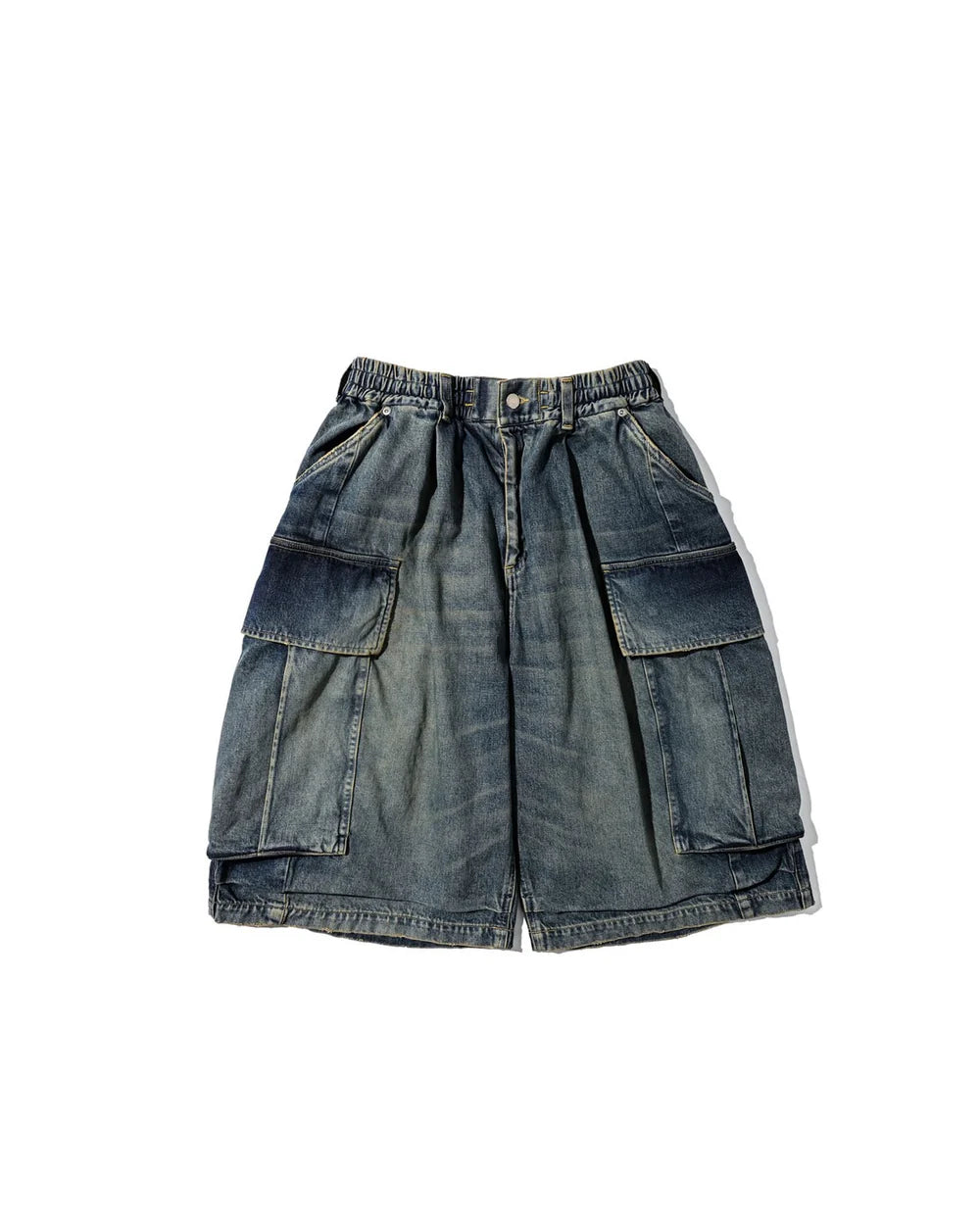 CLESSTE
VINTAGE DYED SELVEDGE DENIM CITY MEGA POCKET BALLOON CARGO HALF PANTS