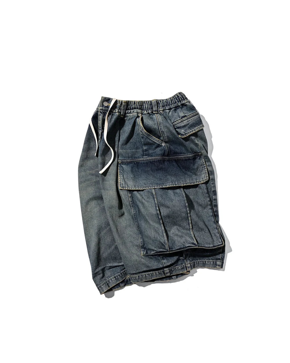 CLESSTE
VINTAGE DYED SELVEDGE DENIM CITY MEGA POCKET BALLOON CARGO HALF PANTS
