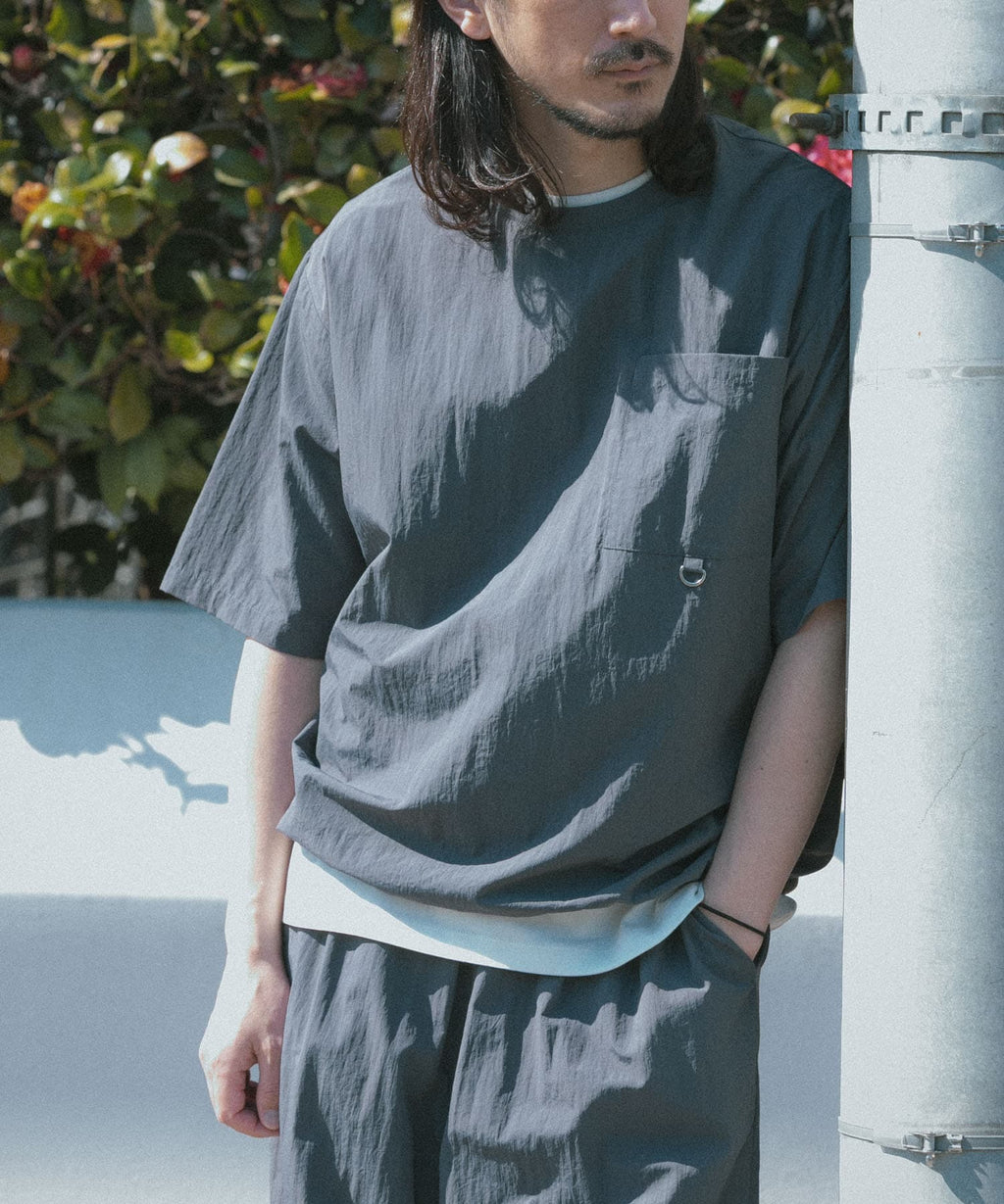 Urban Research Items Contact cold feeling/water repellent/easy care/UV cut" Taslan nylon crew neck drost T-shirt
