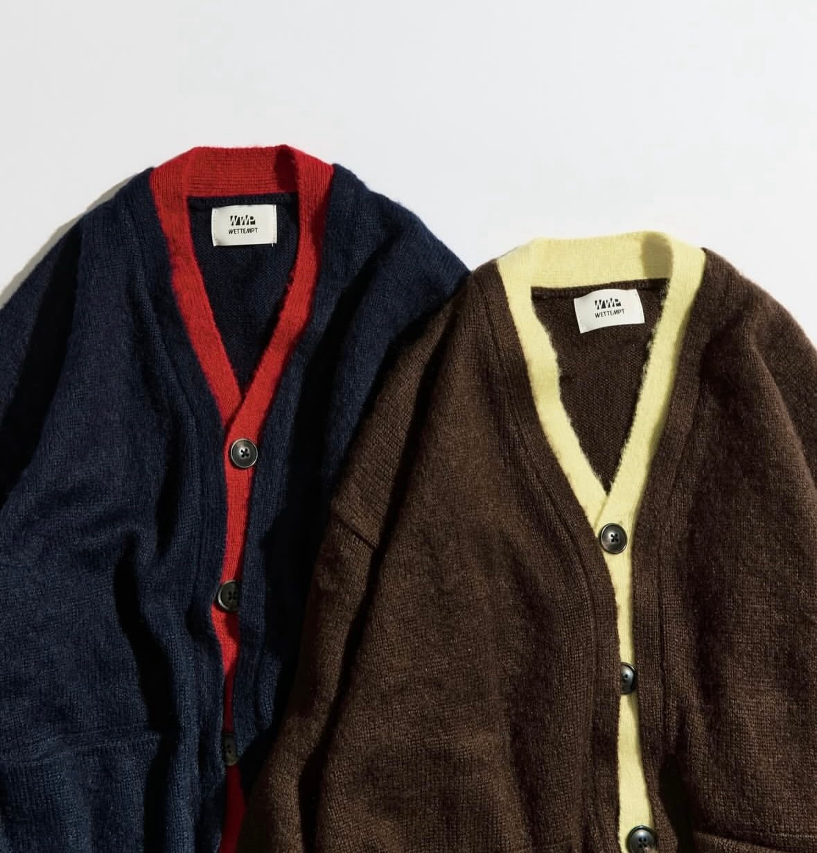 WETTEMPT 
V NECK BRUSHED LAYERED CARDIGAN/V