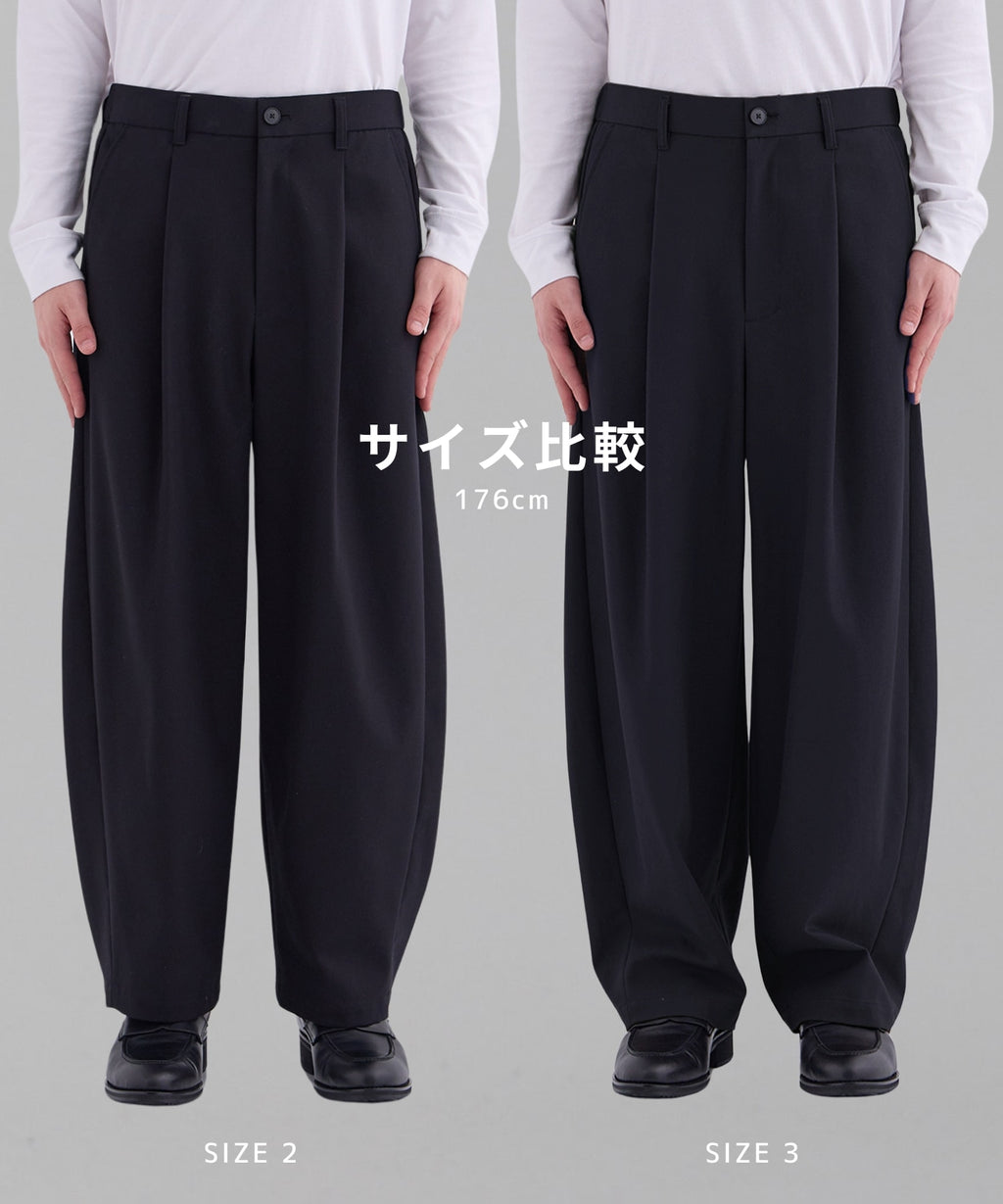 United Tokyo 超撥水 SUPER 120‘s WOOL GABARDINE 2Pleated barrel-leg pants
