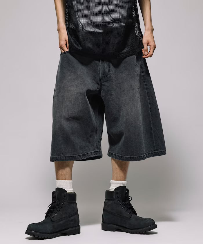 FREAK'S STORE
Wide silhouette vintage processed curve denim cropped Pants