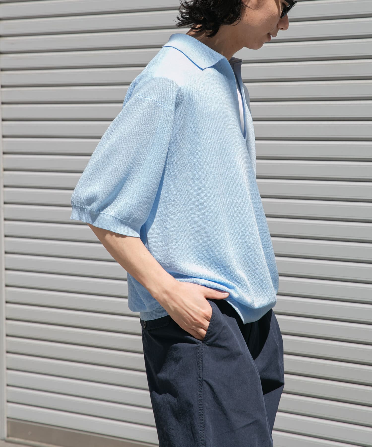 Urban Research FORK&SPOON Linen Blend Skipper Knit