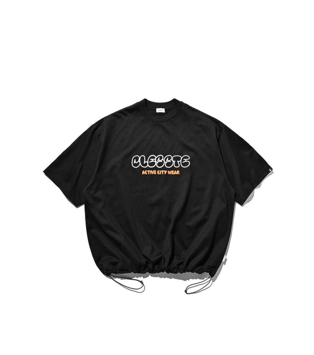 CLESSTE BUBBLE LOGO PRINT MASSIVE T-SHIRT WITH DRAWSTRINGS