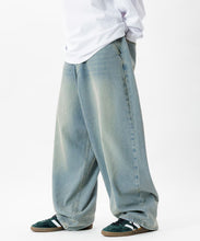 將圖片載入圖庫檢視器 預訂 FREAK&#39;S STORE
Wide silhouette barrel leg denim pants
