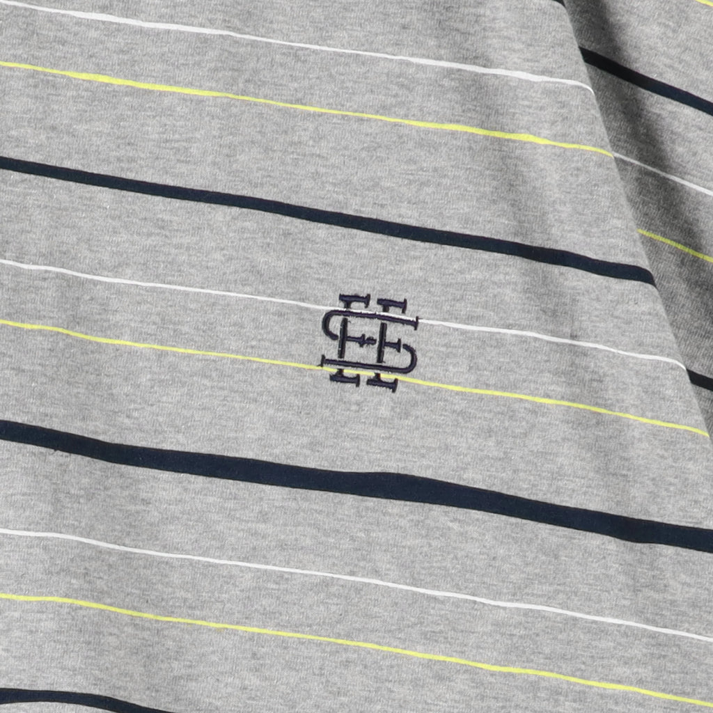 【6-1】SEE SEE SUPER BIG BORDER SS W/DRAWSTRINGS TEE【GREY】