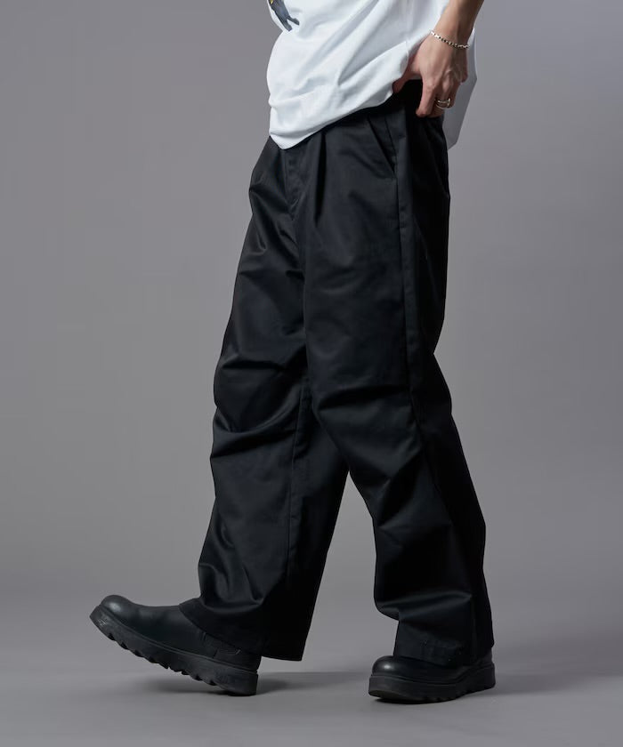 新款預訂 PUBLUXTucked wide twill Pants[Limited products]