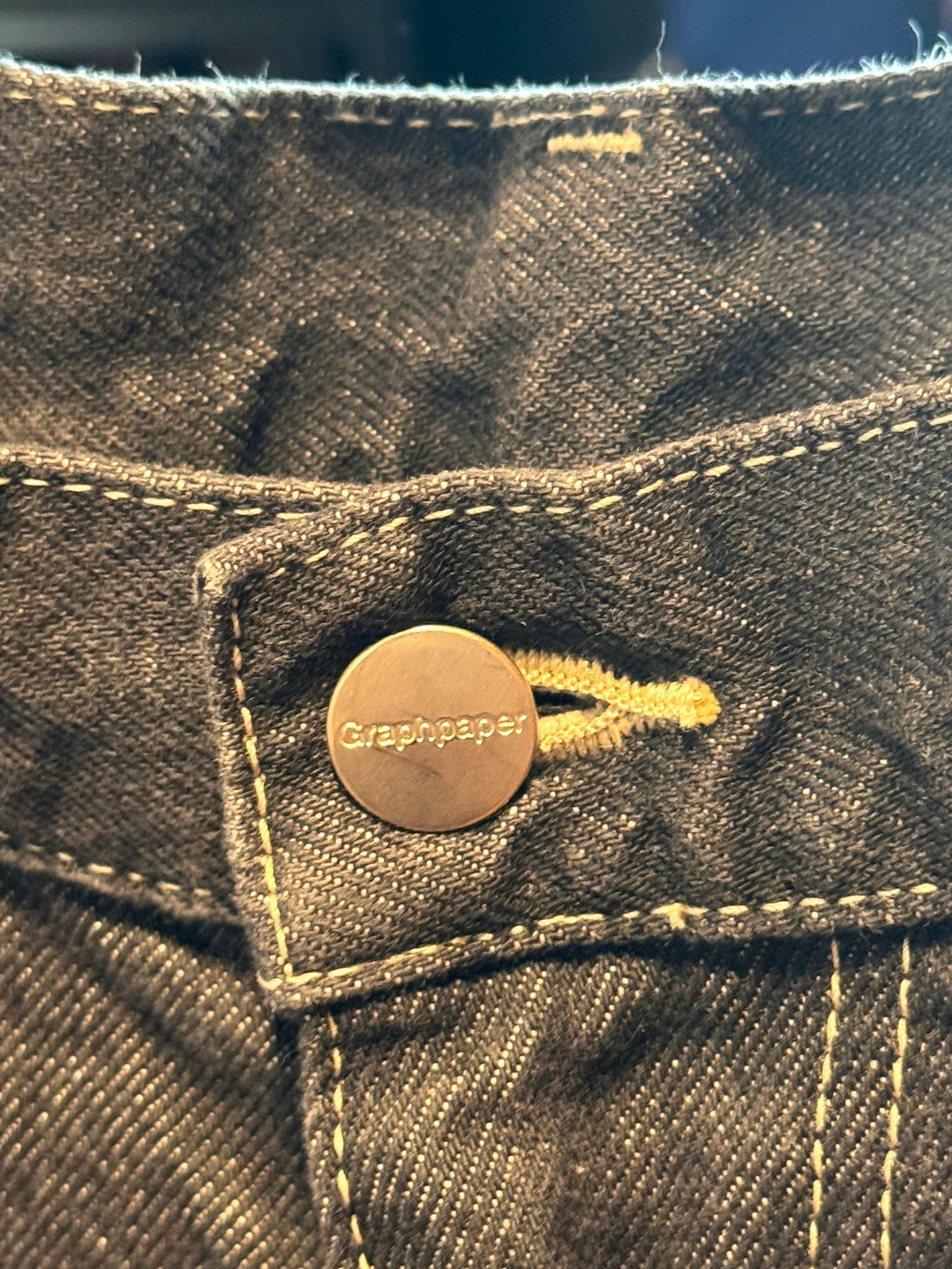 Graphpaper / Gray Tone Cone Denim Two Tuck Tapered Pants -DARK FADE-