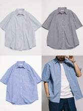 將圖片載入圖庫檢視器 預訂FREAK&#39;S STORE
Typewriter Regular Collar Short Sleeve Striped Shirt
