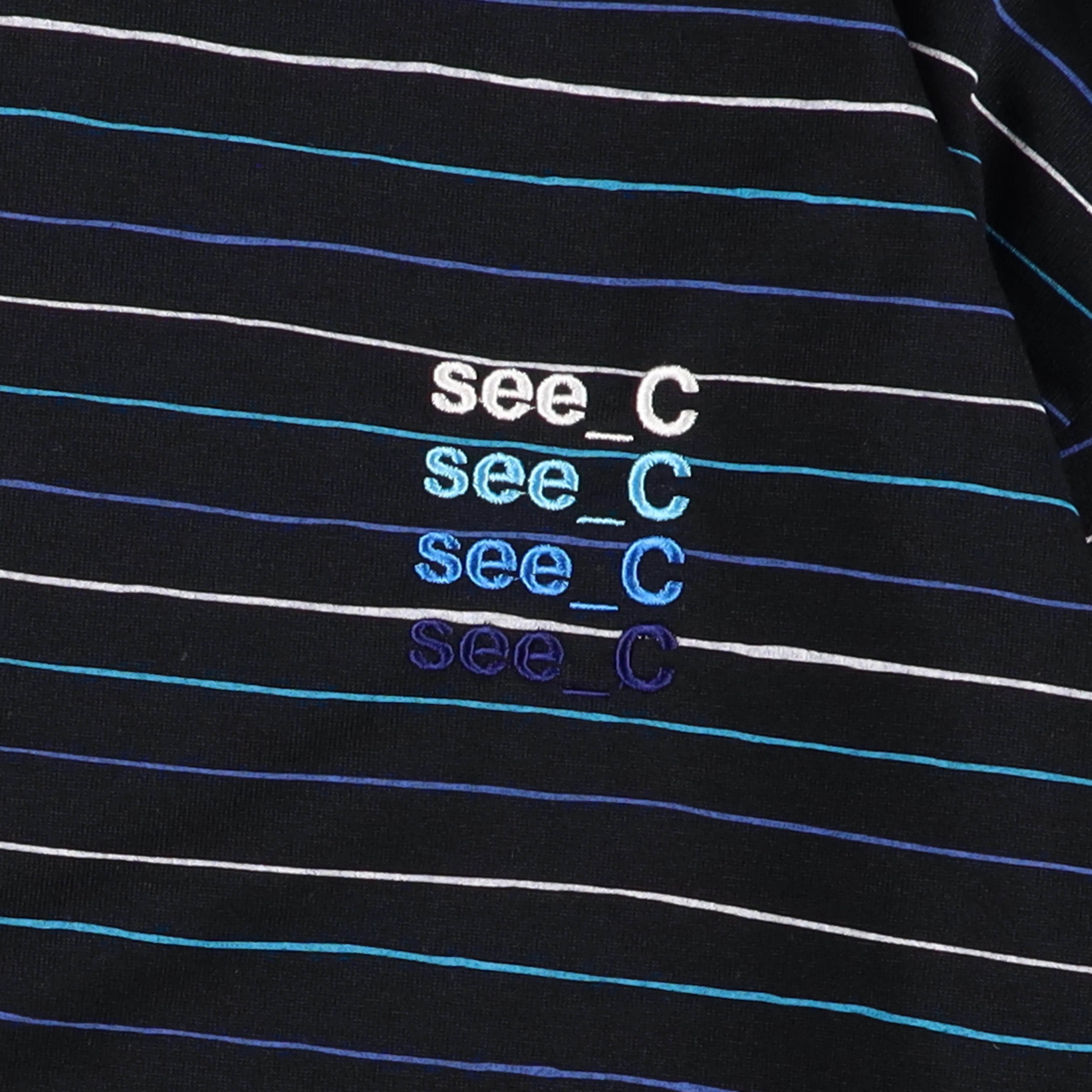 SEE SEE X EYE_C SUPER BIG BORDER LS TEE【NAVY】