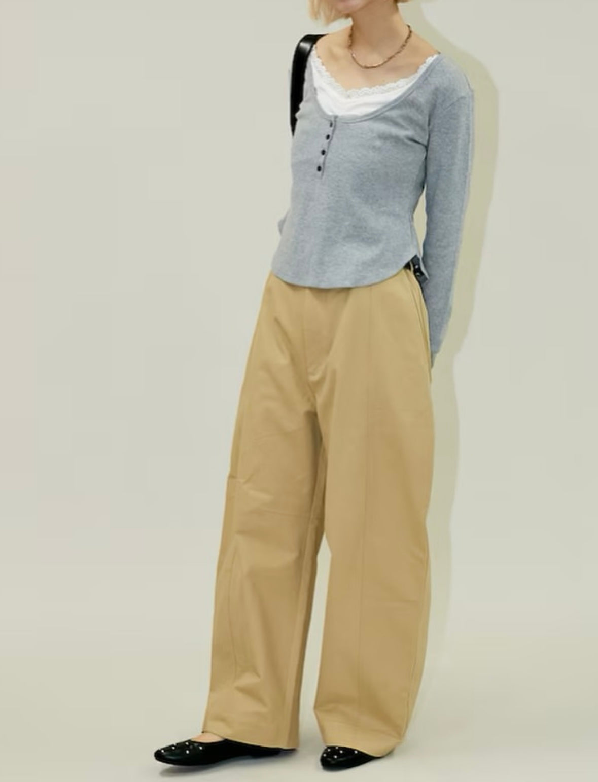 PUBLUX
Over Wide Curve Pants[Limited products]
