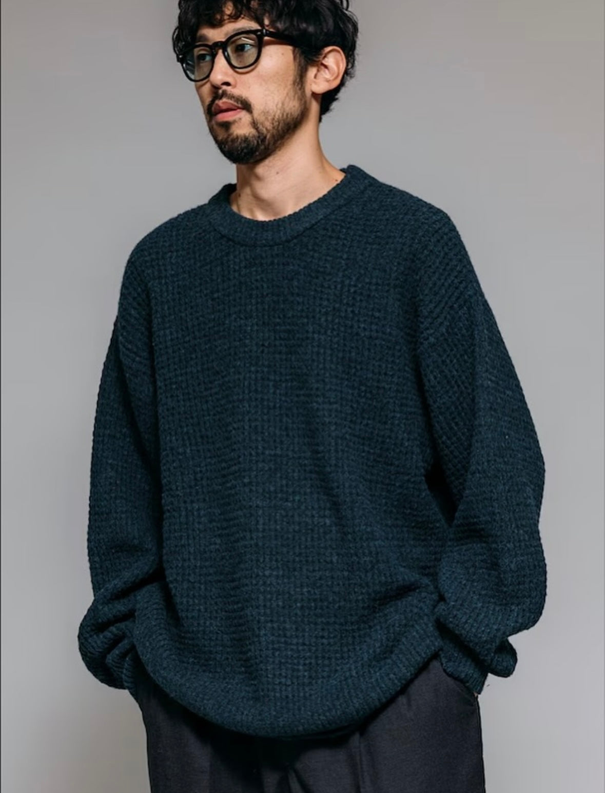 Firsthand
Big Silhouette Wool Blend Waffle Edition Crew Neck Knit
