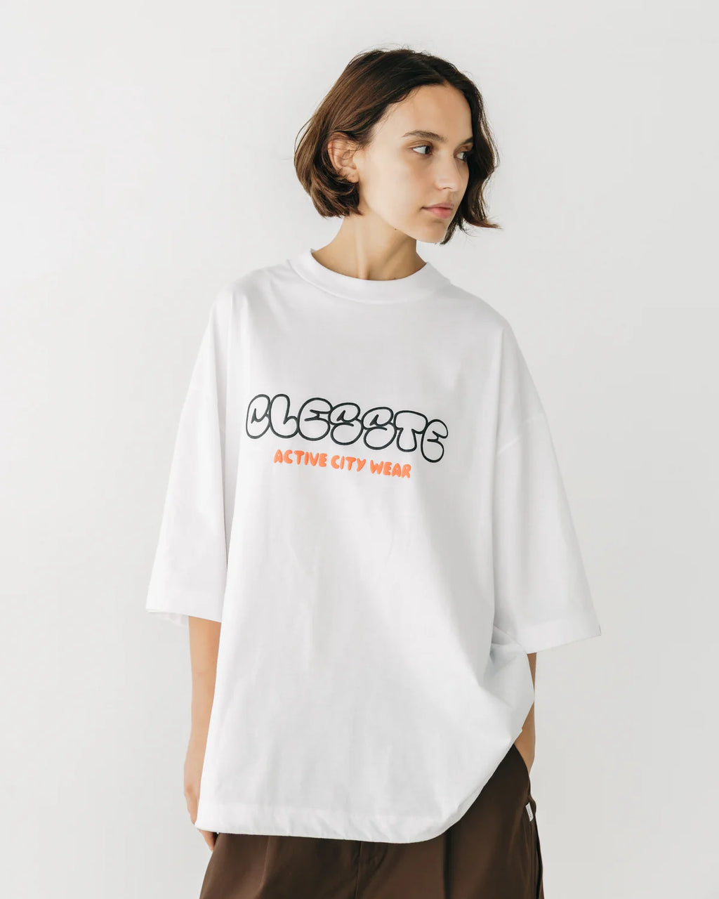 CLESSTE BUBBLE LOGO PRINT MASSIVE T-SHIRT WITH DRAWSTRINGS