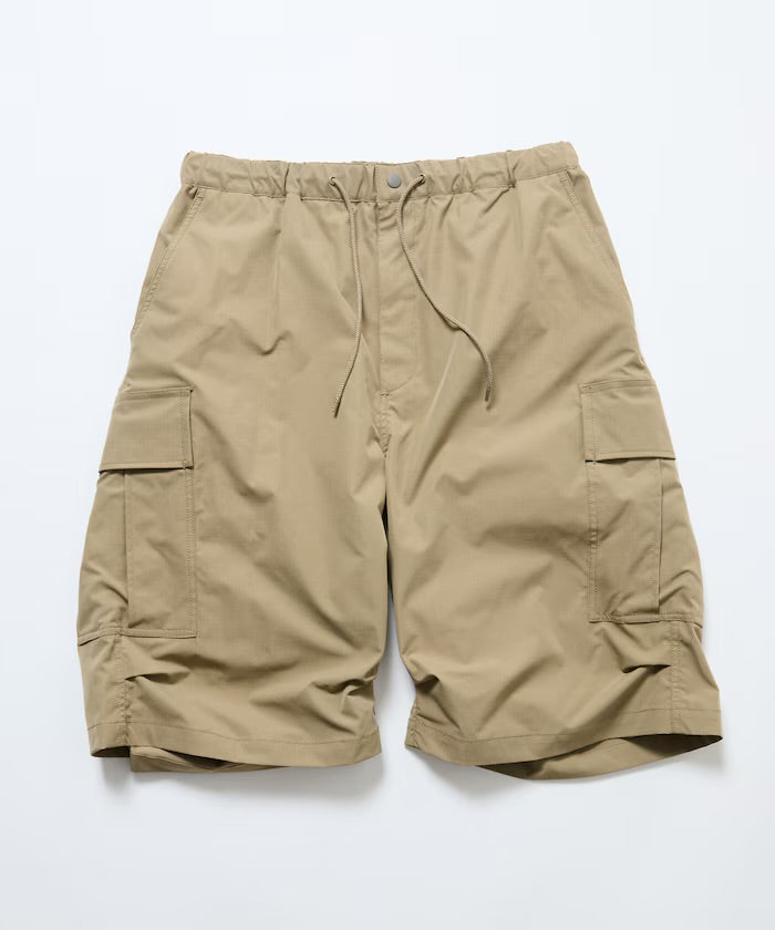 FREAK'S STORE
Quick Dry Fabric Wide-fit Poly Rip-cloth Short Cargo Pants