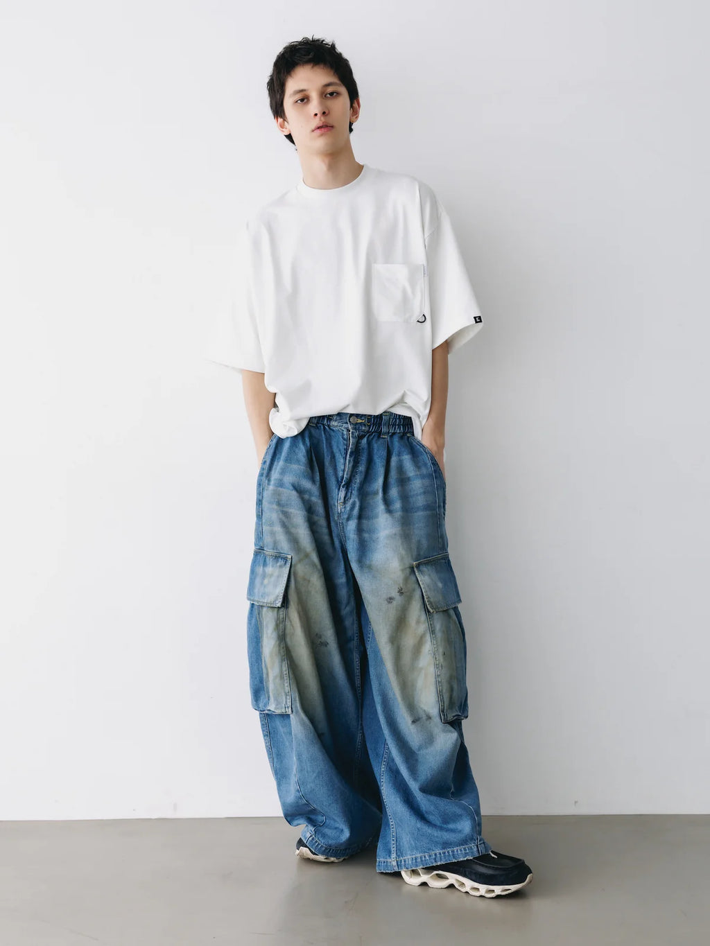 CLESSTE
VINTAGE DYED SELVEDGE DENIM CITY MEGA POCKET BALLOON CARGO PANTS