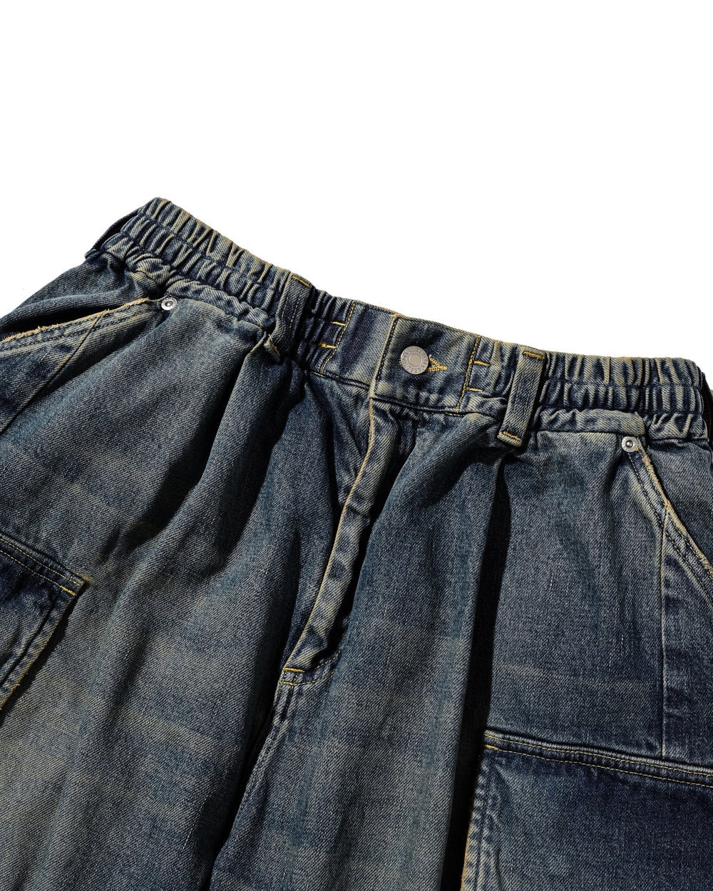 CLESSTE
VINTAGE DYED SELVEDGE DENIM CITY MEGA POCKET BALLOON CARGO HALF PANTS